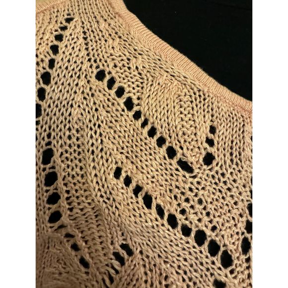 Chico's Blush Peach Short Sleeve Light Sweater - Sz 1 (M) - Picture 6 of 10